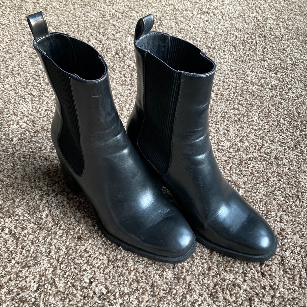 zara black leather boots